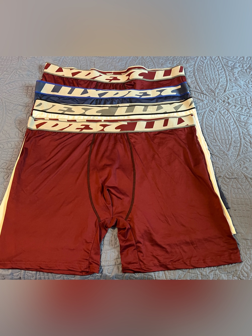 Men's Performance Boxer Briefs - Burgundy 4 Pair